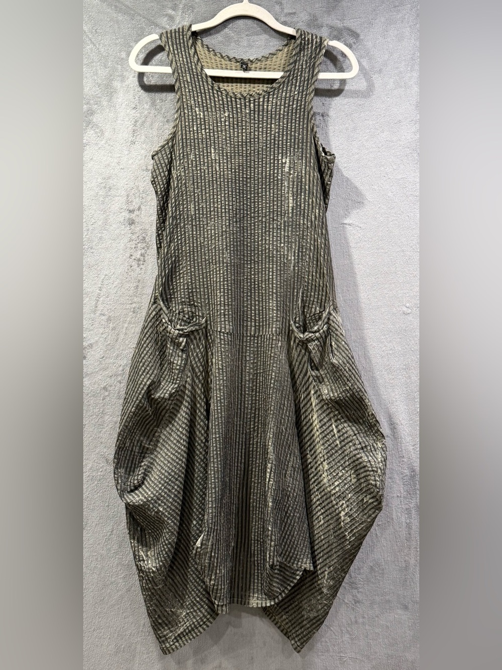 Dress To Kill By Jane Mohr One Size Textured Striped Dress Lagenlook Art To Wear